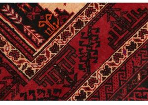 Tappeto Baluch Stilizzato Rosso Scuro Avorio 103x190 Cm