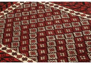 Tappeto Baluch Stilizzato Rosso Scuro Avorio 98x188 Cm