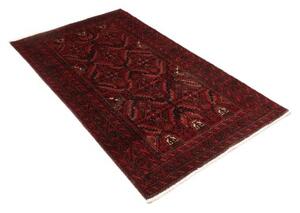 Tappeto Baluch Geometrico Rosso Scuro Nero 104x190 Cm