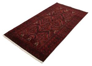 Tappeto Baluch Geometrico Rosso Scuro Nero 104x190 Cm