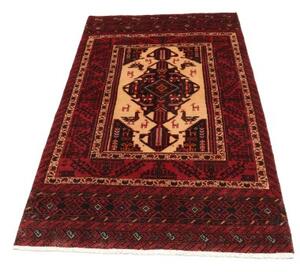 Tappeto Baluch Stilizzato Rosso Scuro Avorio 103x190 Cm