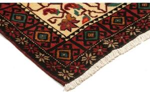 Tappeto Baluch Stilizzato Nero Rosso 104x194 Cm