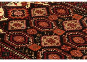 Tappeto Baluch Stilizzato Nero Rosso 104x194 Cm