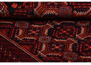 Tappeto Baluch Stilizzato Rosso Bordeaux Blu Scuro 108x208 Cm