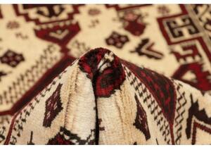Tappeto Baluch Stilizzato Rosso Scuro Avorio 103x197 Cm