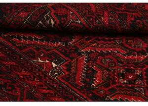 Tappeto Baluch Geometrico Rosso Scuro Nero 104x190 Cm