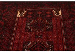 Tappeto Baluch Stilizzato Rosso Scuro Nero 108x200 Cm