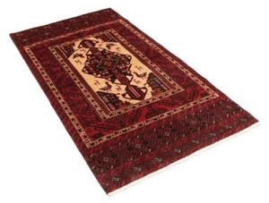 Tappeto Baluch Stilizzato Rosso Scuro Avorio 103x190 Cm