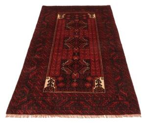 Tappeto Baluch Stilizzato Rosso Scuro Nero 108x200 Cm