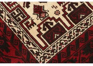 Tappeto Baluch Stilizzato Rosso Scuro Avorio 103x197 Cm