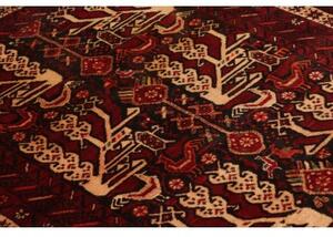 Tappeto Baluch Stilizzato Rosso Scuro Avorio 102x190 Cm