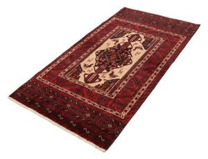 Tappeto Baluch Stilizzato Rosso Scuro Avorio 103x190 Cm