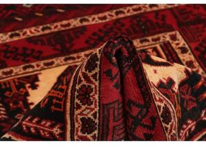 Tappeto Baluch Stilizzato Rosso Scuro Avorio 103x190 Cm