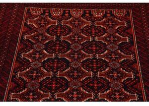 Tappeto Baluch Stilizzato Rosso Bordeaux Blu Scuro 108x208 Cm