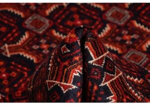 Tappeto Baluch Stilizzato Rosso Bordeaux Blu Scuro 108x208 Cm