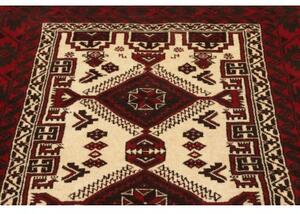 Tappeto Baluch Stilizzato Rosso Scuro Avorio 103x197 Cm