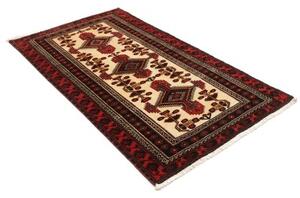Tappeto Baluch Geometrico Rosso Avorio 108x194 Cm