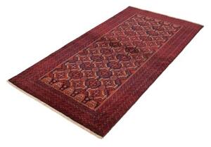 Tappeto Baluch Stilizzato Rosso Bordeaux Blu Scuro 108x208 Cm