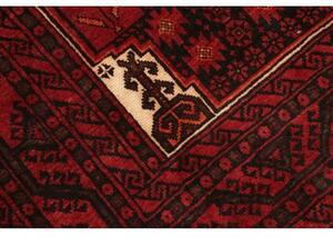 Tappeto Baluch Stilizzato Rosso Scuro Nero 108x200 Cm