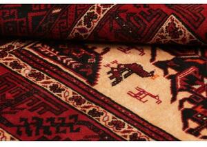 Tappeto Baluch Stilizzato Rosso Scuro Avorio 103x190 Cm