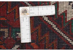 Tappeto Baluch Stilizzato Rosso Beige 96x181 Cm