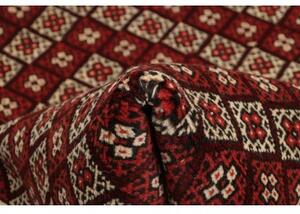 Tappeto Baluch Stilizzato Rosso Scuro Avorio 98x188 Cm