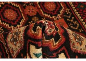 Tappeto Baluch Stilizzato Nero Rosso 104x194 Cm