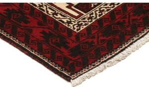 Tappeto Baluch Stilizzato Rosso Scuro Avorio 103x197 Cm