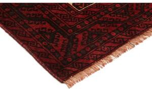 Tappeto Baluch Stilizzato Rosso Scuro Nero 108x200 Cm