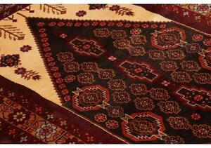 Tappeto Baluch Stilizzato Bordeaux Avorio 105x198 Cm