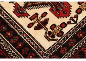 Tappeto Baluch Geometrico Rosso Avorio 108x194 Cm