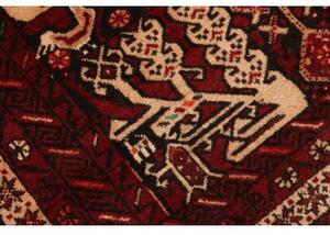 Tappeto Baluch Stilizzato Rosso Scuro Avorio 102x190 Cm