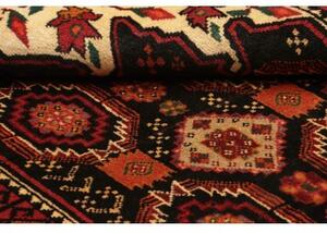 Tappeto Baluch Stilizzato Nero Rosso 104x194 Cm