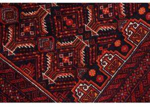 Tappeto Baluch Stilizzato Rosso Bordeaux Blu Scuro 108x208 Cm