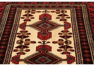 Tappeto Baluch Geometrico Rosso Avorio 108x194 Cm