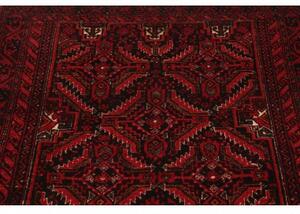 Tappeto Baluch Geometrico Rosso Scuro Nero 104x190 Cm