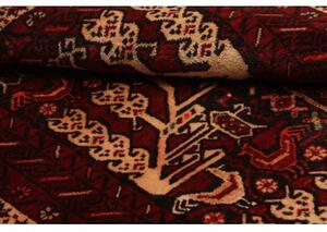 Tappeto Baluch Stilizzato Rosso Scuro Avorio 102x190 Cm
