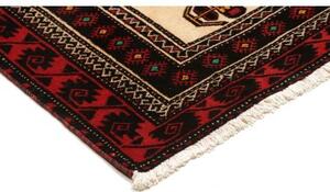 Tappeto Baluch Geometrico Rosso Avorio 108x194 Cm