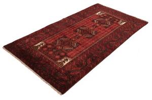 Tappeto Baluch Stilizzato Rosso Scuro Nero 108x200 Cm