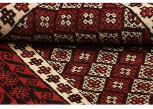 Tappeto Baluch Stilizzato Rosso Scuro Avorio 98x188 Cm