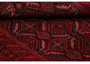 Tappeto Baluch Stilizzato Rosso Scuro Nero 107x200 Cm