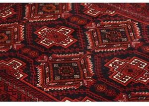 Tappeto Baluch Geometrico Rosso Scuro Rosso Mattone 110x202 Cm