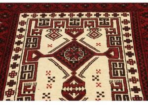 Tappeto Baluch Geometrico Rosso Avorio 95x192 Cm