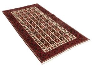 Tappeto Baluch Geometrico Rosso Scuro Avorio 97x187 Cm