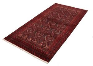 Tappeto Baluch Stilizzato Rosso Scuro Nero 107x200 Cm