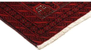 Tappeto Baluch Stilizzato Rosso Scuro Nero 107x200 Cm