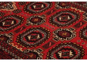 Tappeto Baluch Geometrico Rosso Nero 103x194 Cm