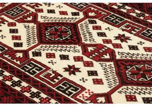 Tappeto Baluch Stilizzato Rosso Scuro Avorio 95x197 Cm