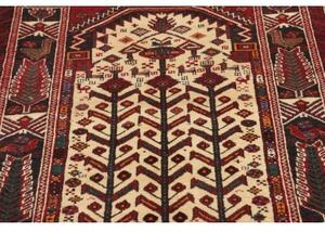 Tappeto Baluch Figurativo Rosso Scuro Avorio 108x205 Cm