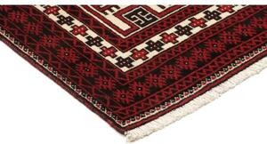 Tappeto Baluch Stilizzato Rosso Scuro Avorio 95x197 Cm